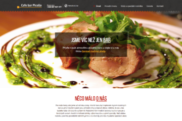 Jednostránková webová prezentace Cafe bar Picollo v Opavě